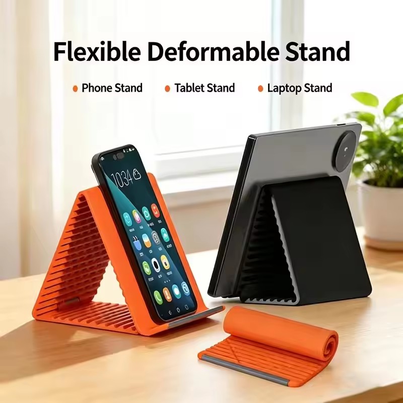 Laptop Accessories - 怠惰な携帯電話スタンドシリコンデスクトップタブレットラップトップホルダークリエイティブフレキシブル折りたたみ式変形スタンドトラベルアクセサリー