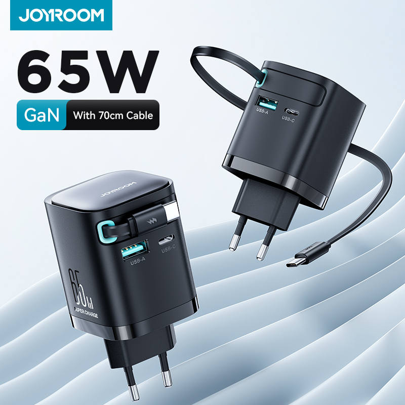 Laptop Lock Cable - Joyroom-格納式Type-Cケーブル付きUSB充電器,65W,急速充電,電話,タブレット,ラップトップ,iPhone, Samsung, Macbook