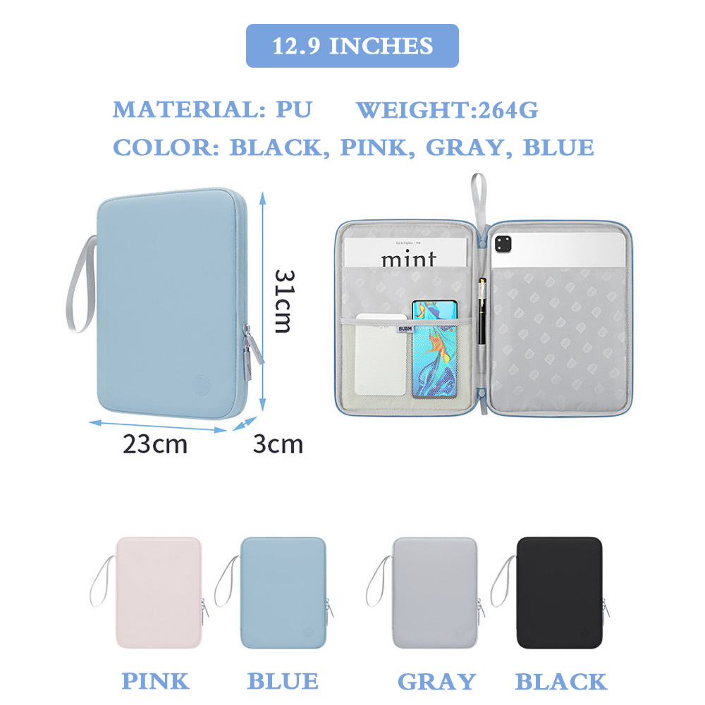 Laptop Accessories Organizer Bag - 多機能防水ファブリックスリーブ iPad 10.9インチ 12.9インチ用 マウスパッドとしても使用可能 ポータブルハンドヘルドタブレットキャリーバッグ
