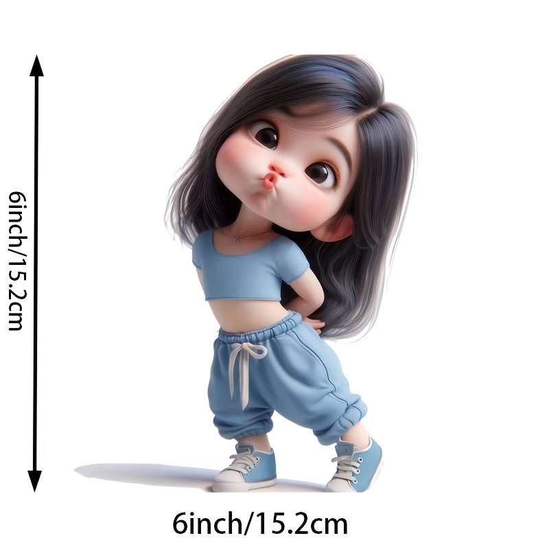 かわいい漫画の女の子防水ビニールステッカーユニバーサルデカー - Laptop Accessories Girls のレビューと価格