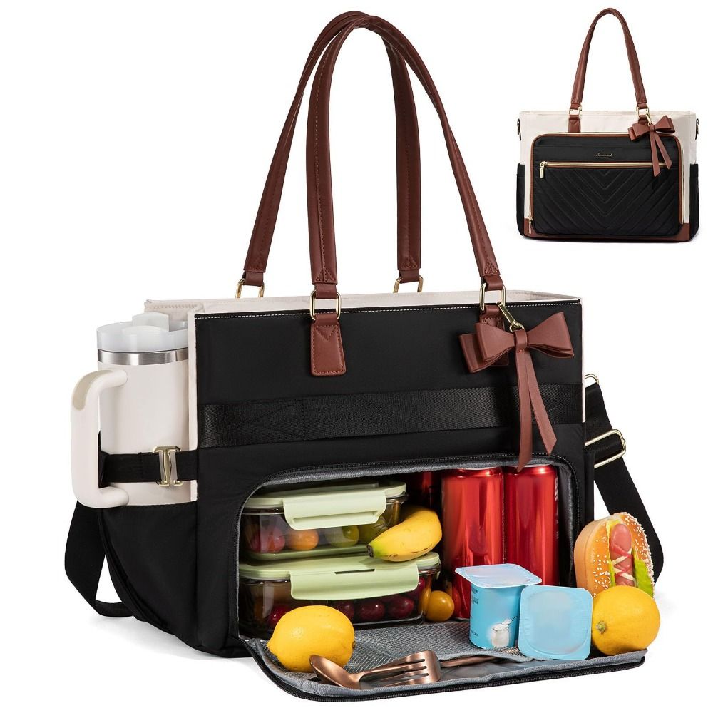 大容量保温ランチトートバッグ 3 in 1デザイン カップホ - Laptop Accessories Organizer Bag のレビューと価格