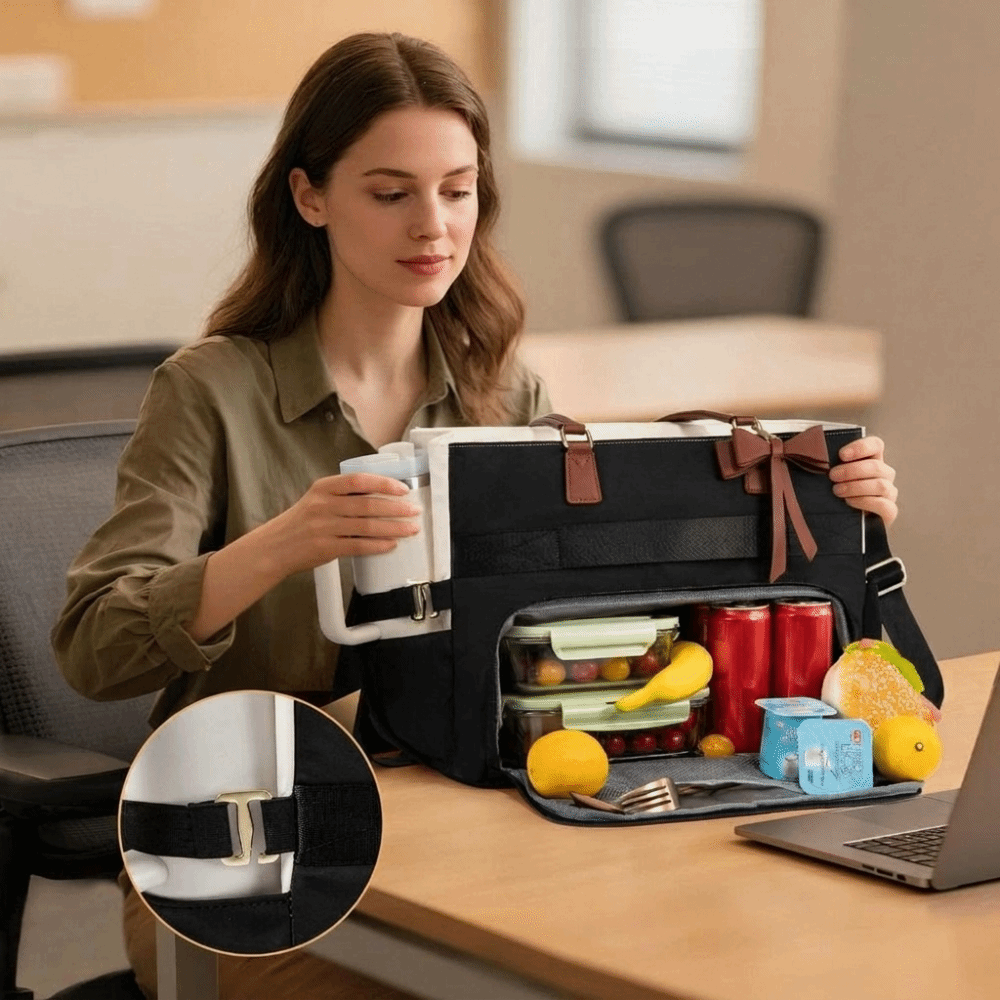 大容量保温ランチトートバッグ 3 in 1デザイン カップホ - Laptop Accessories Organizer Bag のレビューと価格
