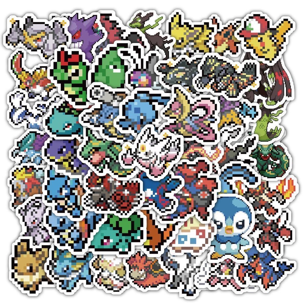 60枚入り ピクセルポケモンステッカー かわいいポケットモン - Laptop Accessories Case のレビューと価格