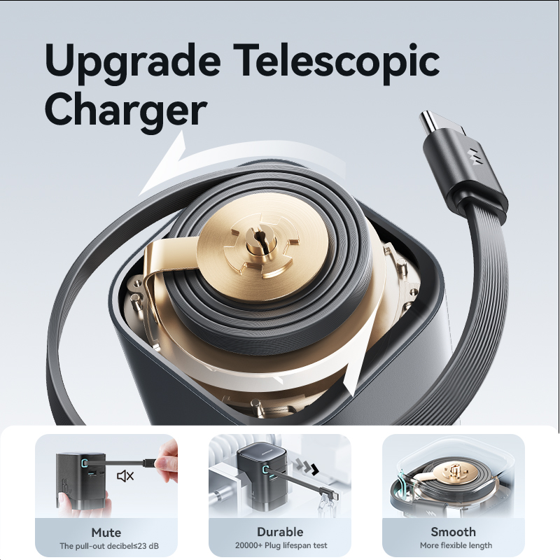 Joyroom-格納式Type-Cケーブル付きUSB充電器, - Laptop Lock Cable のレビューと価格