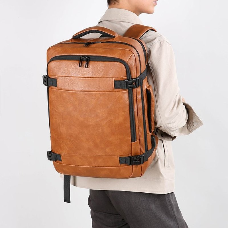 2027 新しい男性バックパック PU レザーバッグパック大 - Laptop Accessories Organizer Bag のレビューと価格