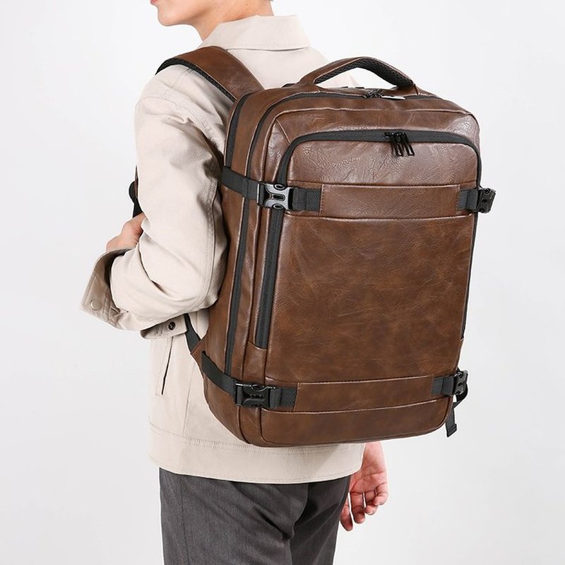 2027 新しい男性バックパック PU レザーバッグパック大 - Laptop Accessories Organizer Bag のレビューと価格