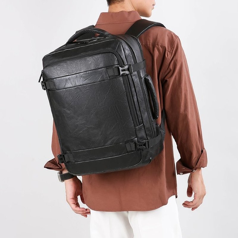 2027 新しい男性バックパック PU レザーバッグパック大 - Laptop Accessories Organizer Bag のレビューと価格
