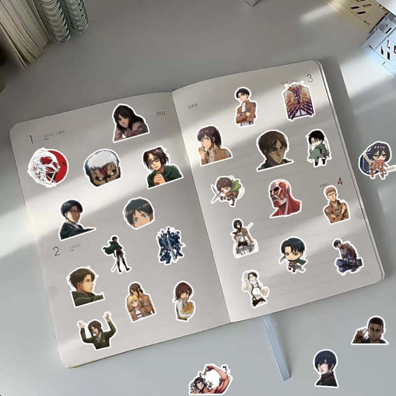 60枚入り 進撃の巨人 アニメステッカー かわいい 防水デカ - Laptop Editing Accessories のレビューと価格
