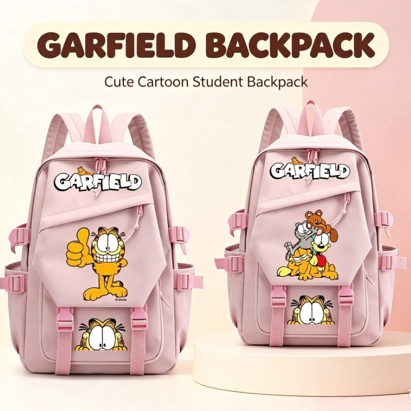 ガーフィールドの漫画風のかわいい学生用軽量スクールバッグ、カ - Laptop Editing Accessories のレビューと価格
