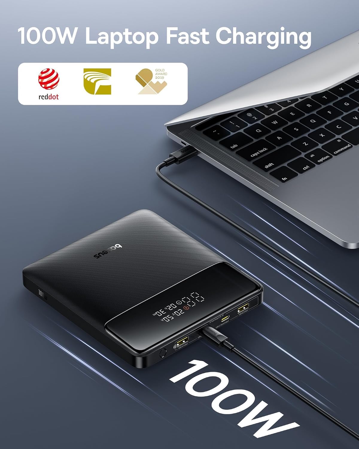 Baseus ノートパソコン用ポータブル充電器 100W 2 - Laptop Lock Cable のレビューと価格