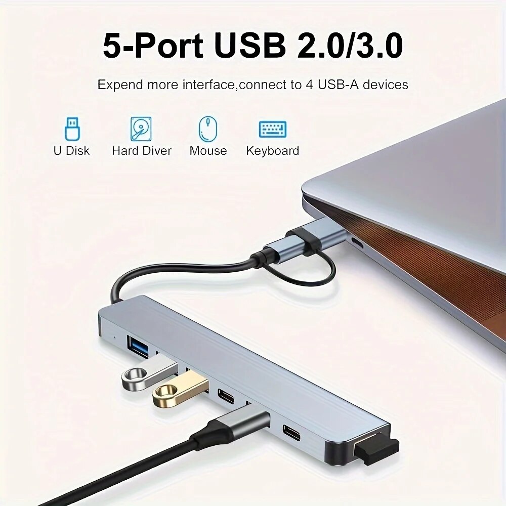 2in1 USB3.0ハブ 7ポート Type-C拡張スプリ - Laptop Accessories Usb のレビューと価格