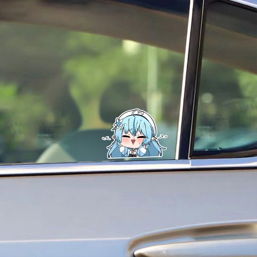 かわいいアニメの女の子のカーステッカー。ホロライブのユキハナ - Laptop Accessories Girls のレビューと価格