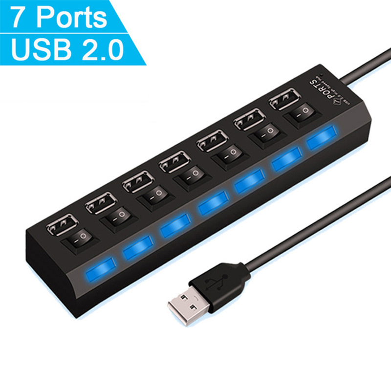 7 ポート USB 2.0 ハブスプリッターラップトップコン - Laptop Accessories Usb のレビューと価格