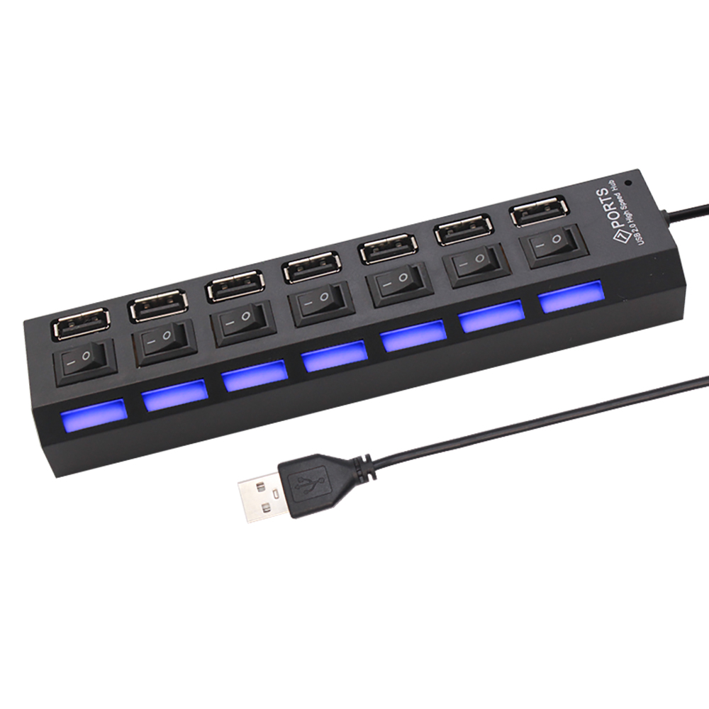 7 ポート USB 2.0 ハブスプリッターラップトップコン - Laptop Accessories Usb のレビューと価格